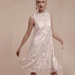 Anthropologie Floreat Manon Cream Lace Shift Dress Sz 4